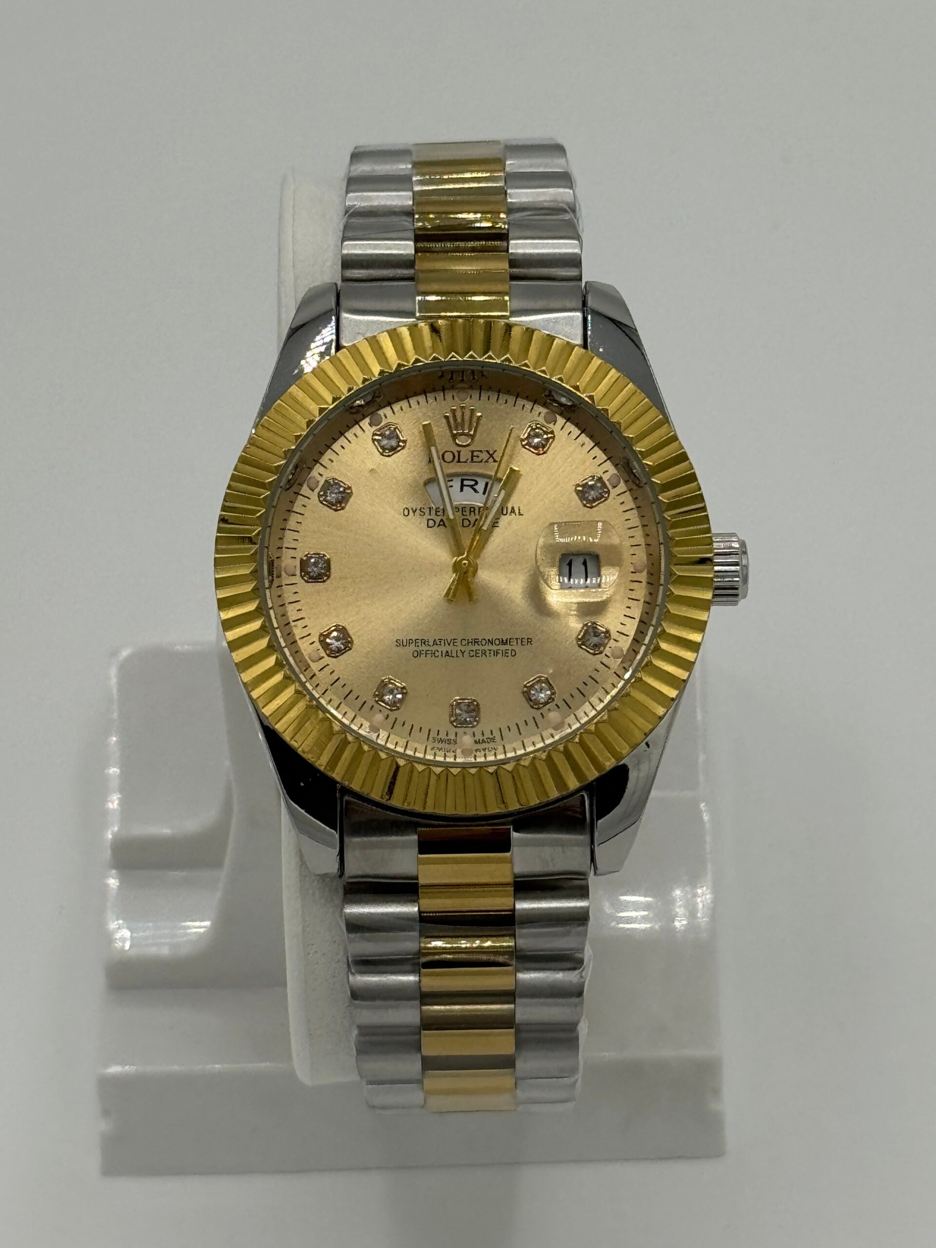 Rolex Luxury Two Tone Day-Date Watch with Simple Box - Image 3