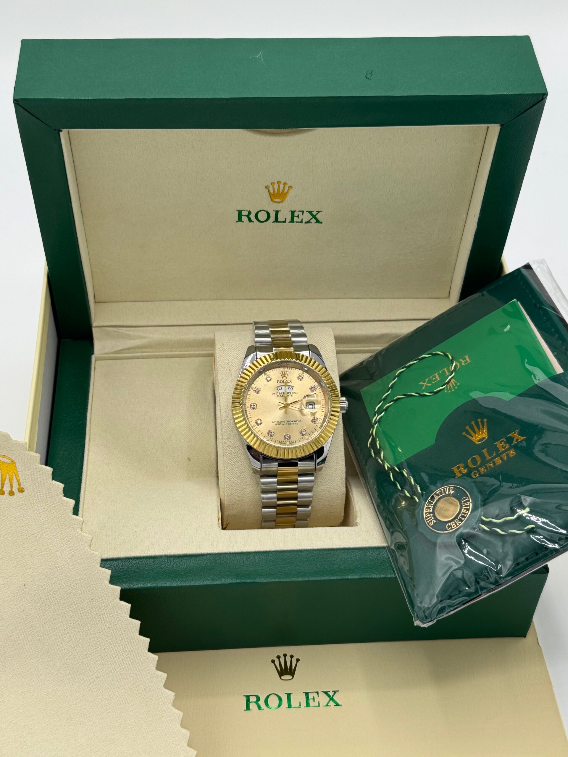 Rolex Luxury Two Tone Day-Date Watch with Simple Box - Image 4