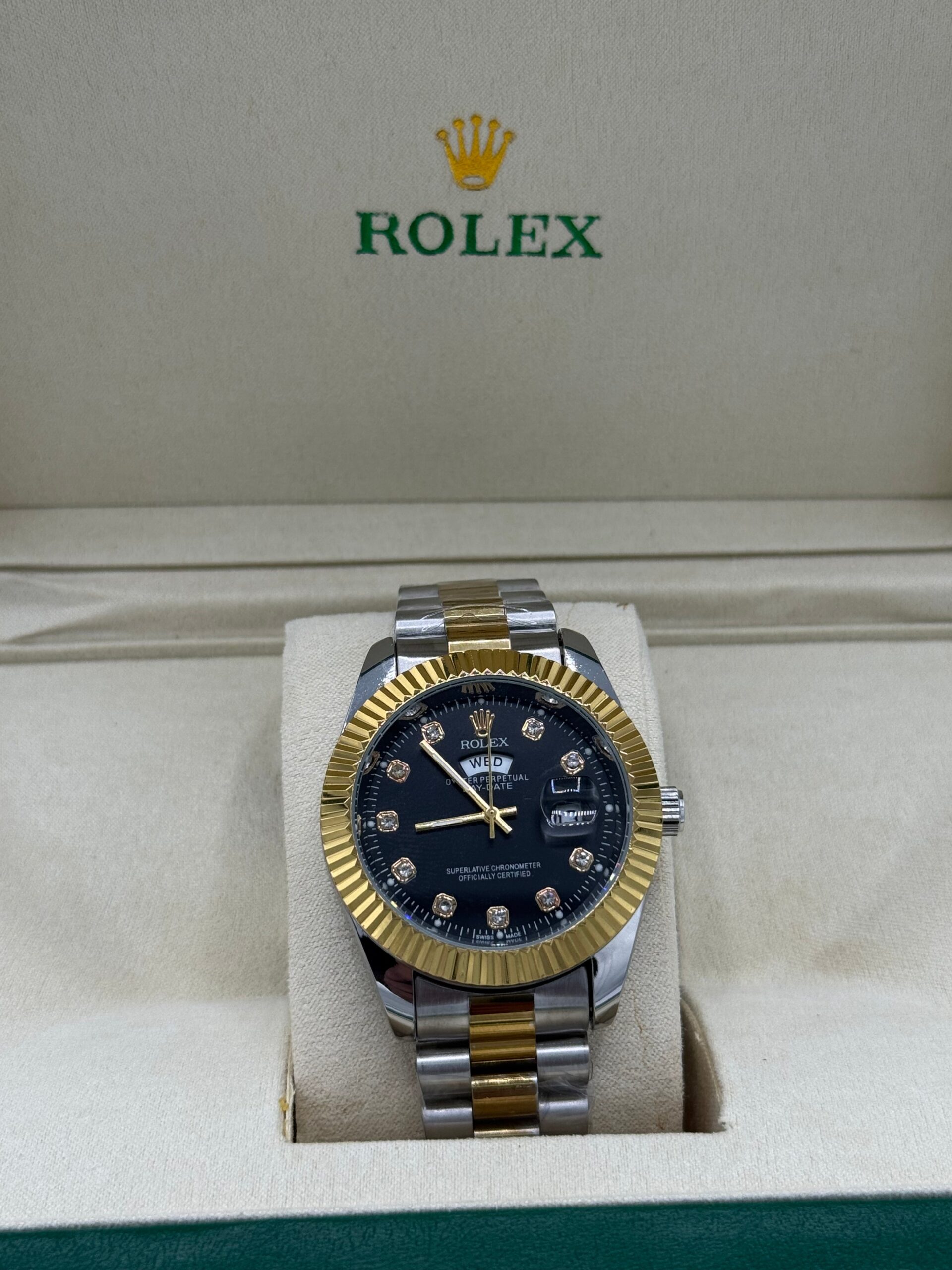 Rolex Luxury Two Tone Day-Date Watch with Simple Box